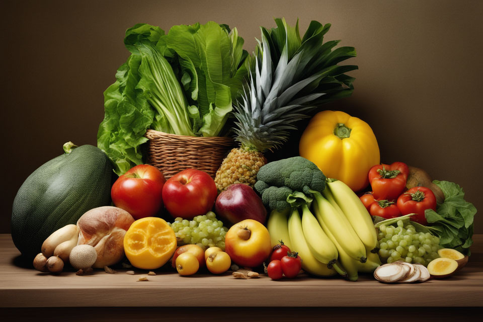 Variedades de frutas em cima da mesa ricas em minerais de potássio