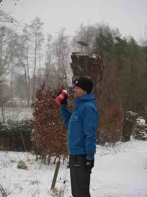 Man Exercising In Snowy Weather