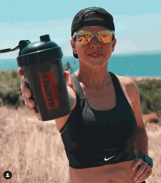 Hydration first! Hammer Ambassador showing Hammer Bottle